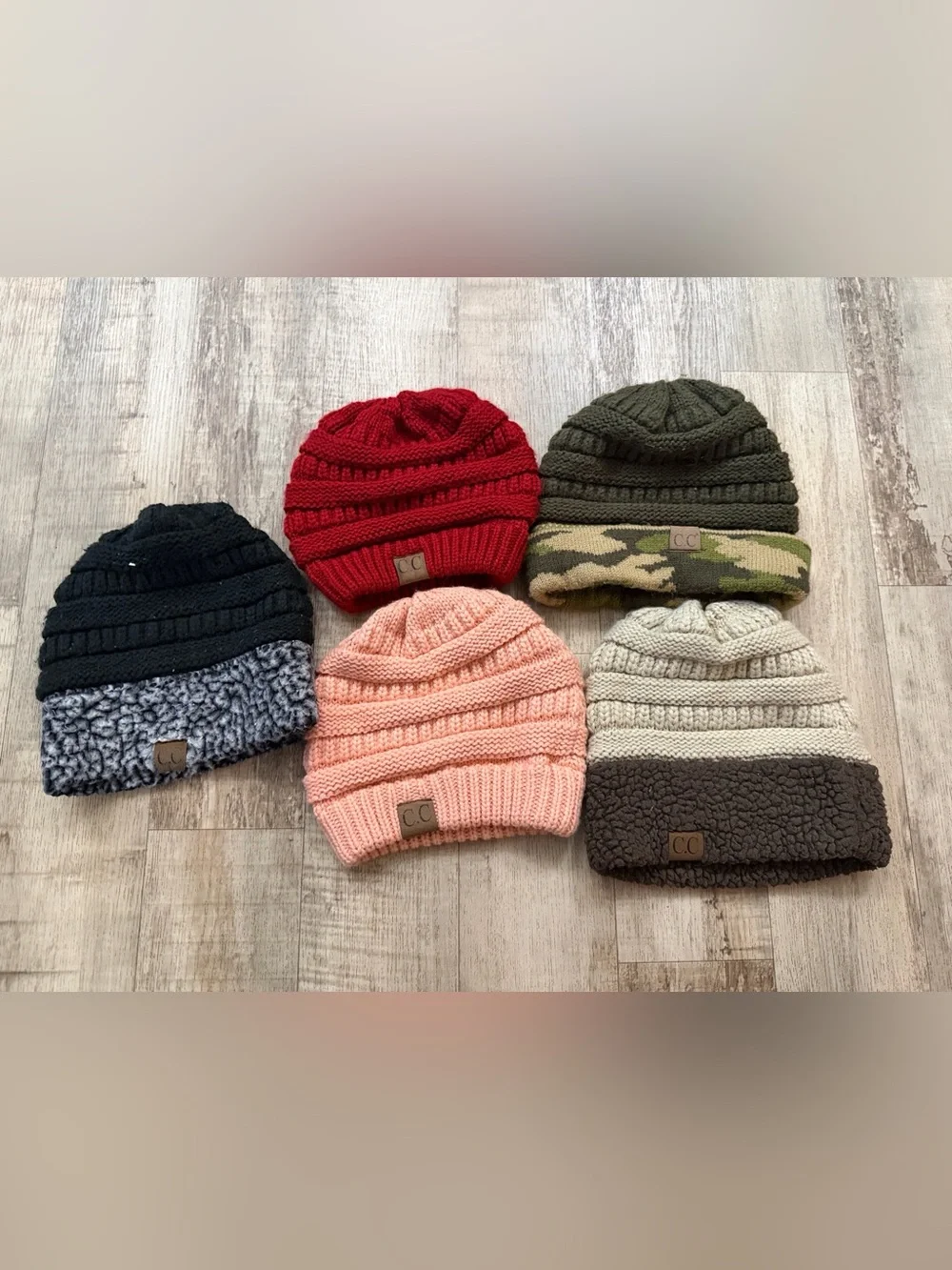 CC Cozy Knit Beanie - Pink, Red, Black, Olive, Cream, Brown